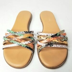 Madewell Tracie Crisscross Multicolor Spring Summer Fall  Slide Sandals Size 6